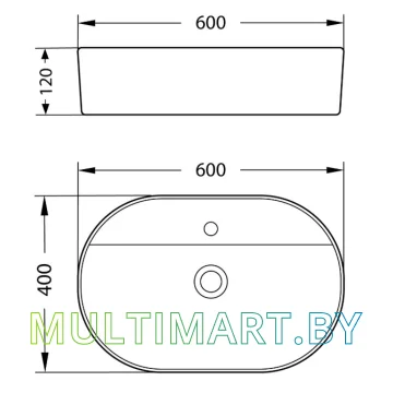 Умывальник Lauter 21460-60 (клапан 21190B) картинка 7